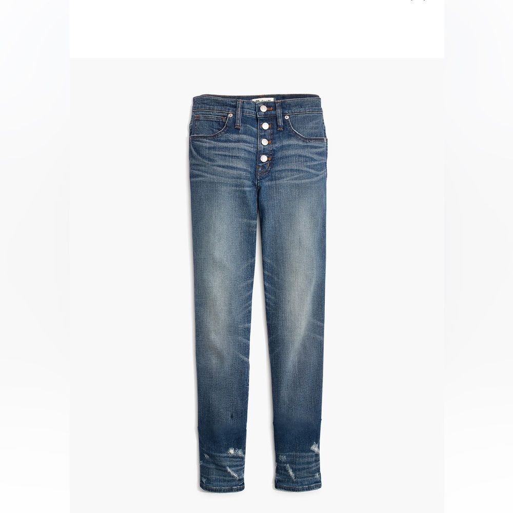 Madewell Slim Straight Jeans: Distressed Button-Front Edition